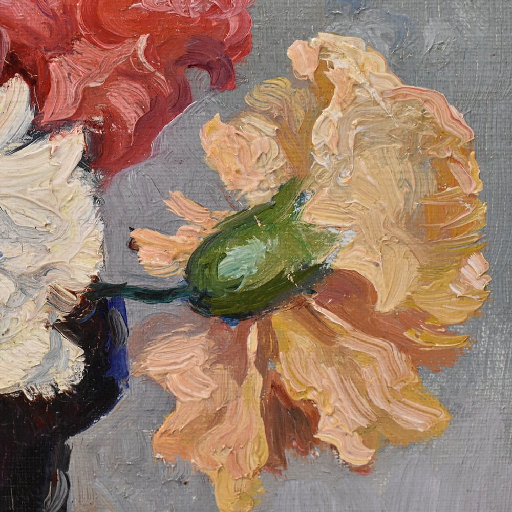 QF768 1a antique oil floral painting flower still life carnations.jpg